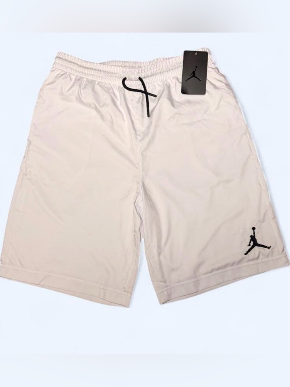 Jordan White Athletic Basketball Shorts with Black Jumpman